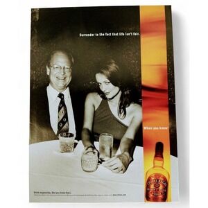 2001 Chivas Regal Scotch Whisky Print Ad Y2K Wit Surrender Life‎ Isn't Fair